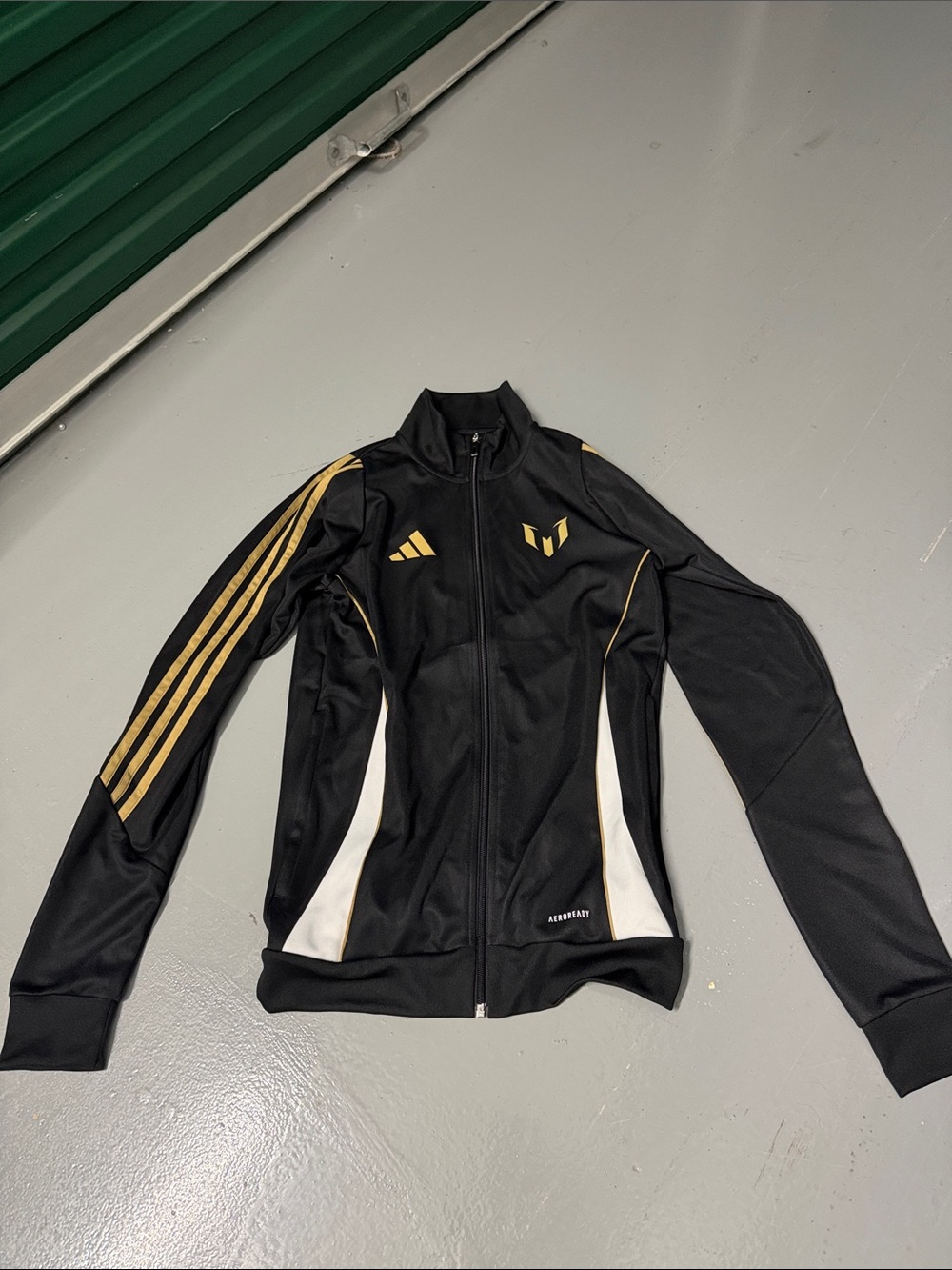 adidas Black & Gold Women's Track Jacket with White Panels
